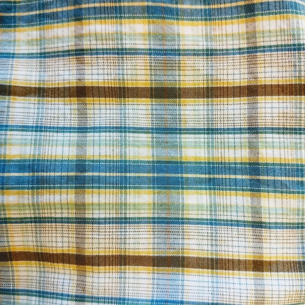 Boy's Old Navy Striped Button Up Shirt Medium - Blue Brown Stripes - Size Medium